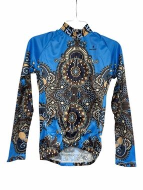 Paladin Women’s S Blue Mandala Long Sleeve Cycling Jersey NWT